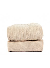 Cóndor - Warm Knee-high Socks w. PomPoms - 304 - Linen