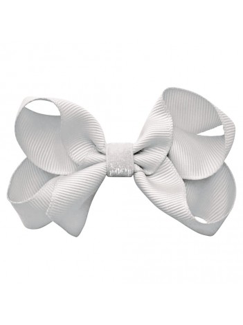 Milledeux - Medium Glimmer Bow Clip - White
