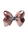 Milledeux - Silver Glimmer Hair Bow Clip Antique Mauve